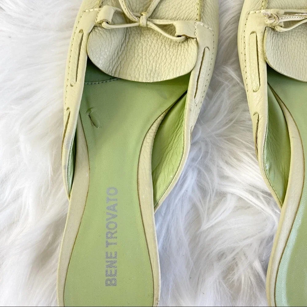 Bene Trovato Vanity slip on green ribbon sandals 9